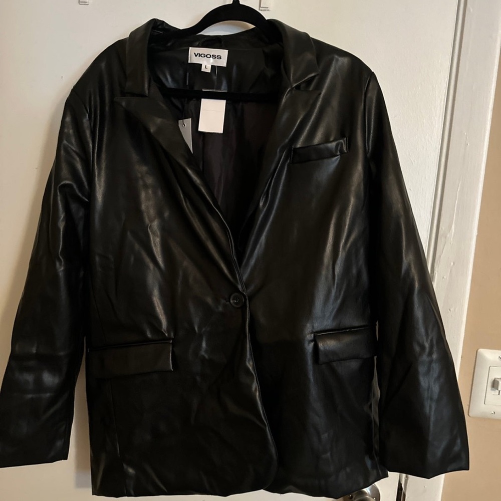 NWT Leather  blazer